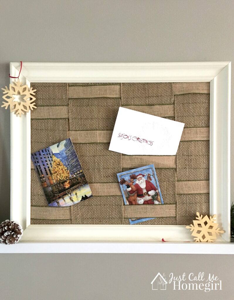 Easy Burlap Card Display - Just Call Me Homegirl