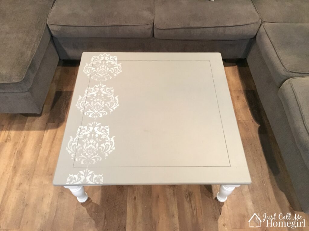 Farmhouse stenciled coffee table