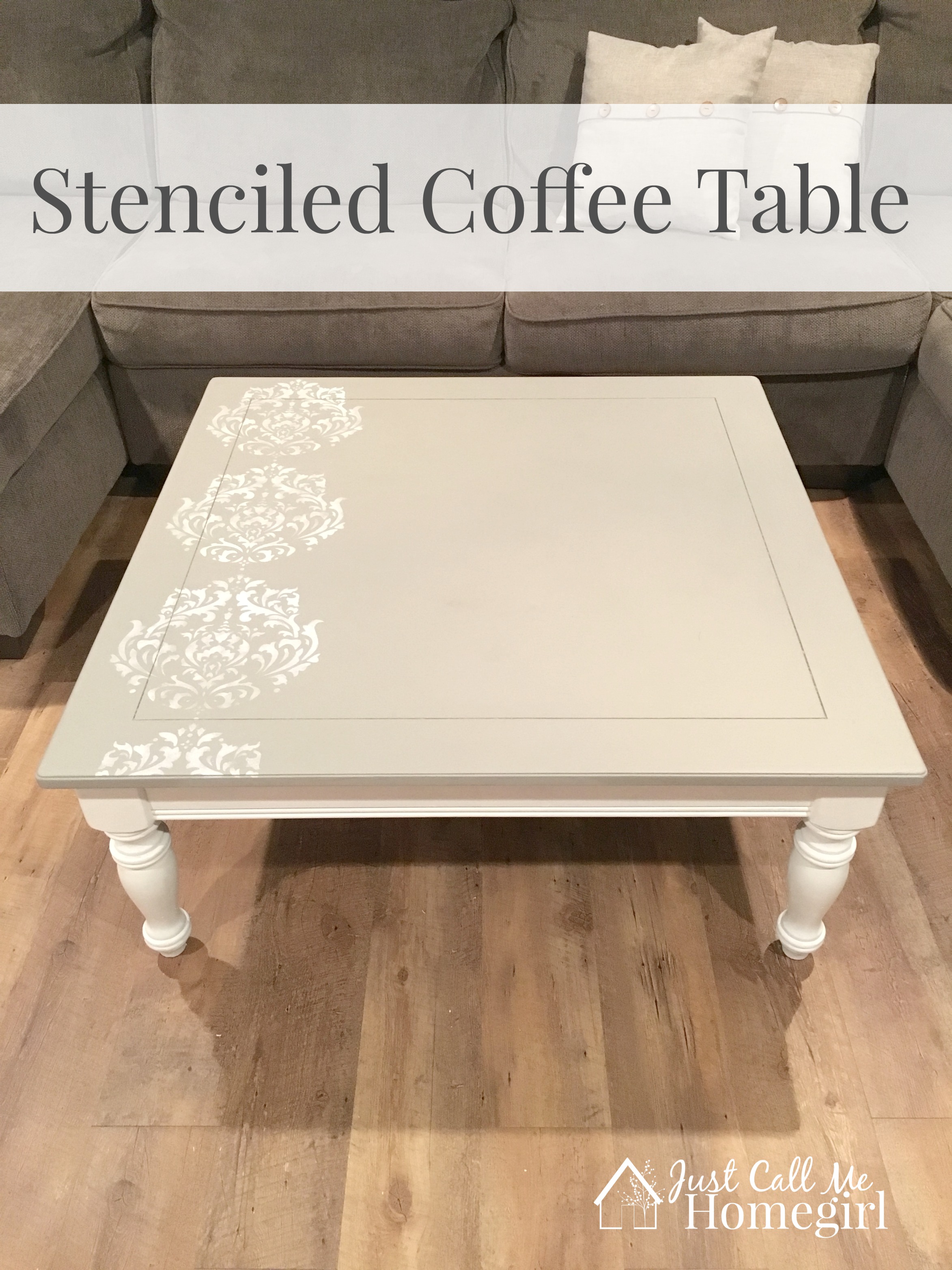 Stenciled Coffee Table Makeover - Just Call Me Homegirl