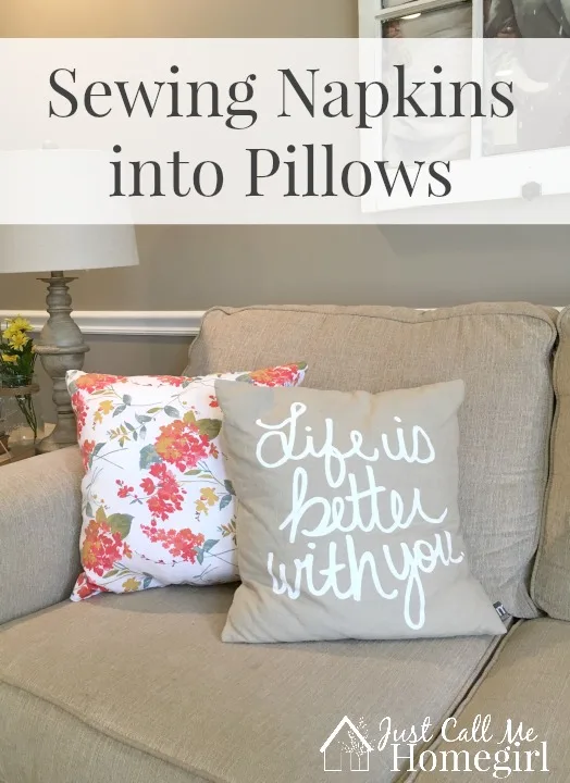 How to sew napkins into pillows!