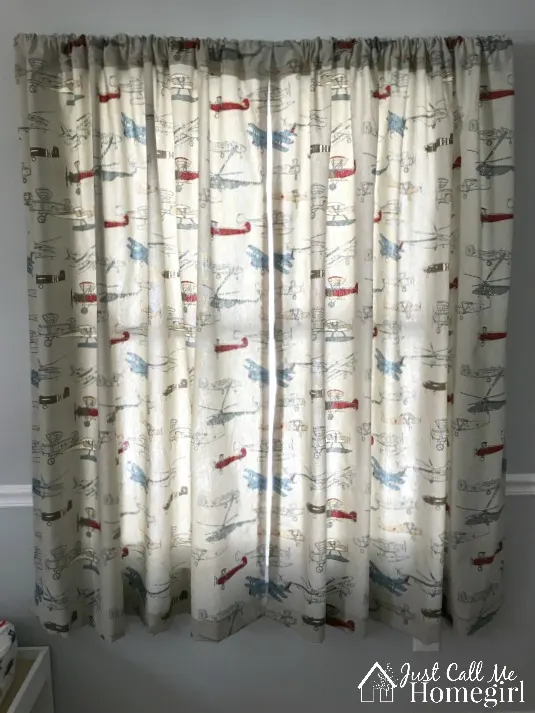 Vintage Airplane Toddler Curtains