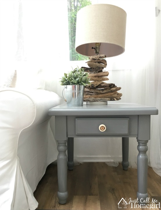 Painted End Tables with Lined Drawers by Just the Woods