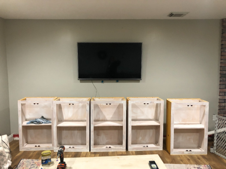 Diy tv deals stand with shelves