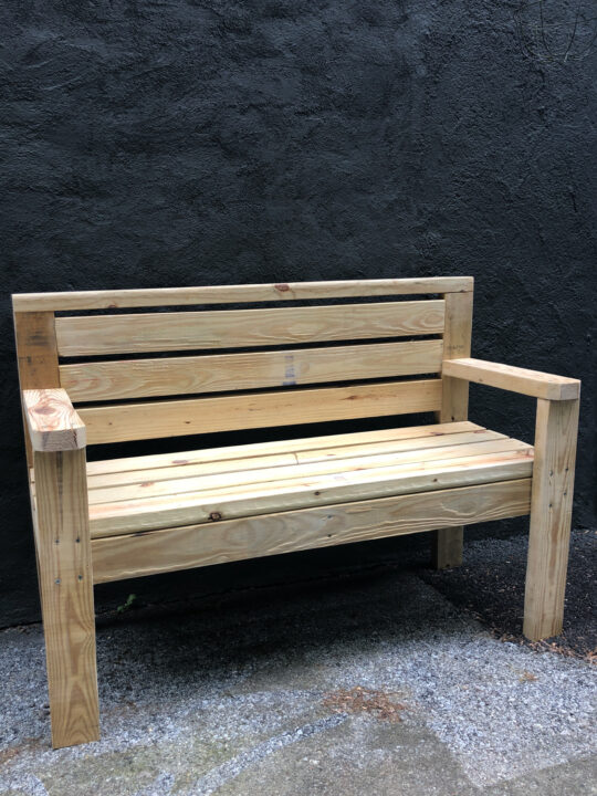 Diy garden best sale bench with back