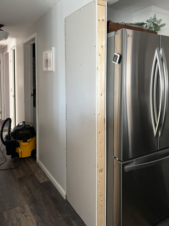 building a wall on the side of a fridge