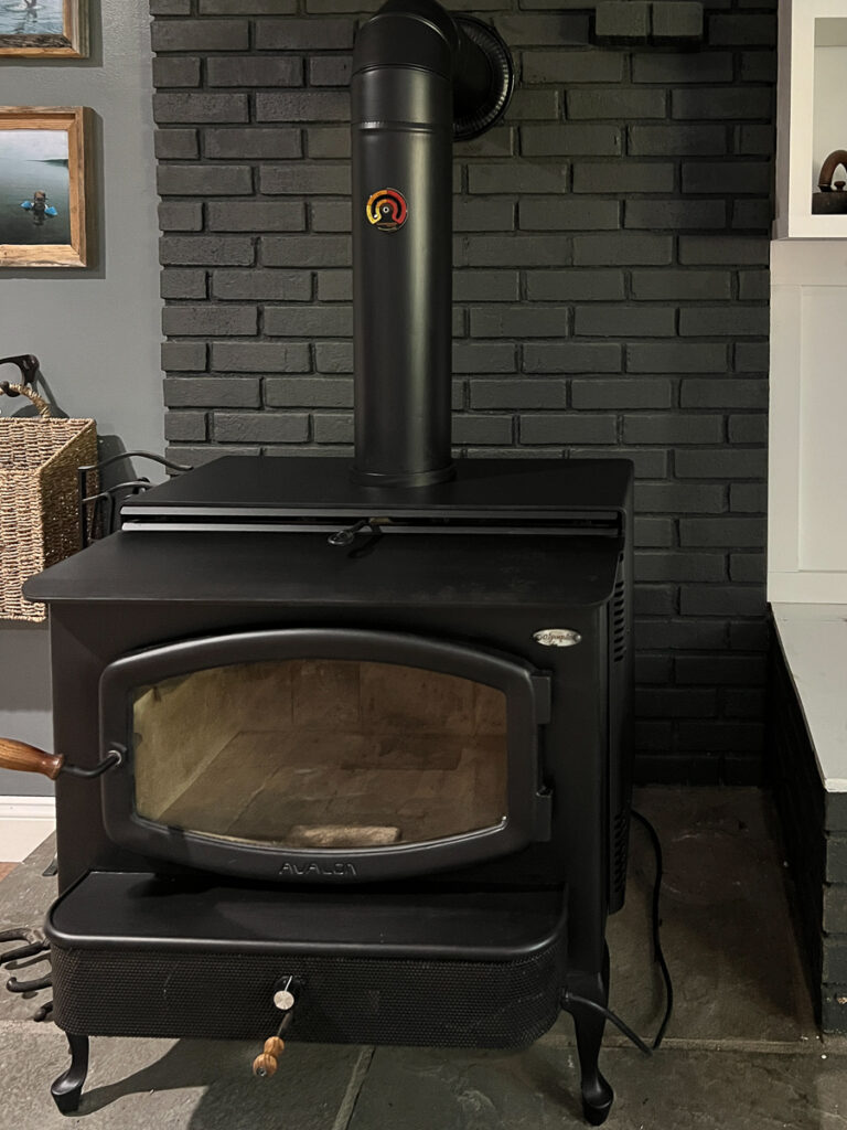 painted wood stove