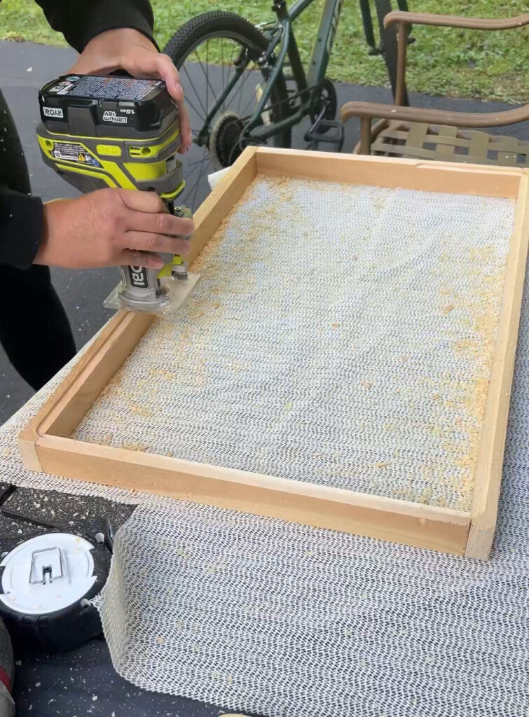 using a rabbeting bit on a router for a wood frame